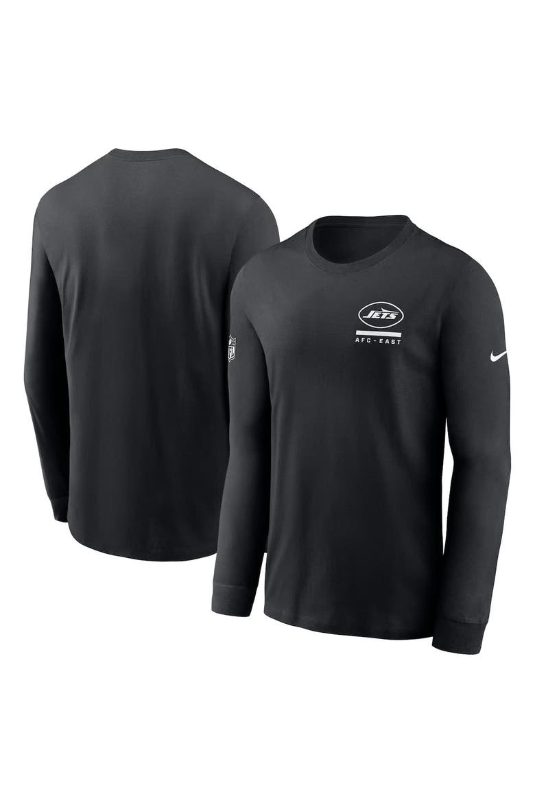 Men's Nike Black New York Jets Sideline Performance Long Sleeve T-Shirt, Alternate, color, Black