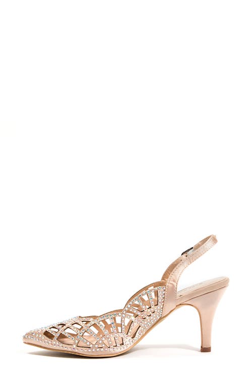 Lady Couture Rhinestone Slingback Pump In Champagne