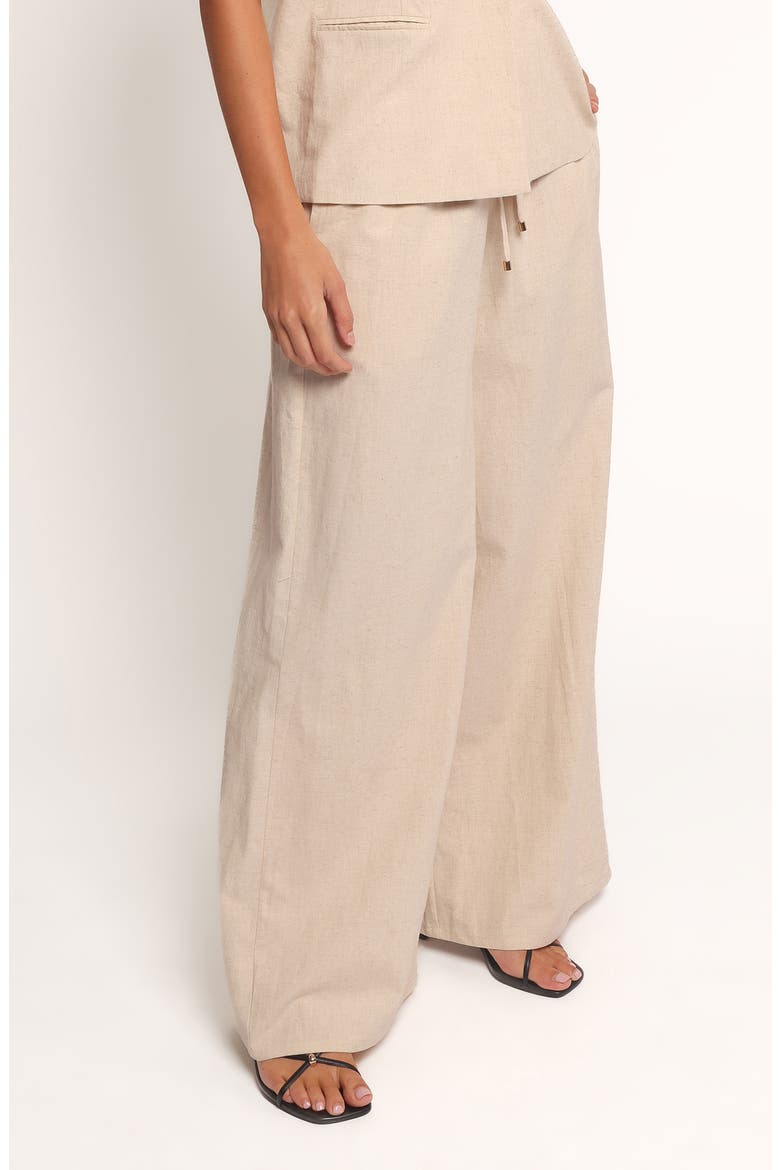 Trula Linen & Cotton Drawstring Wide Leg Pants, Alternate, color, OATMEAL