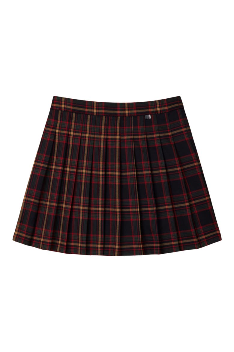Kids' Plaid Pleated Skirt, Main, color, NAVY BLUE