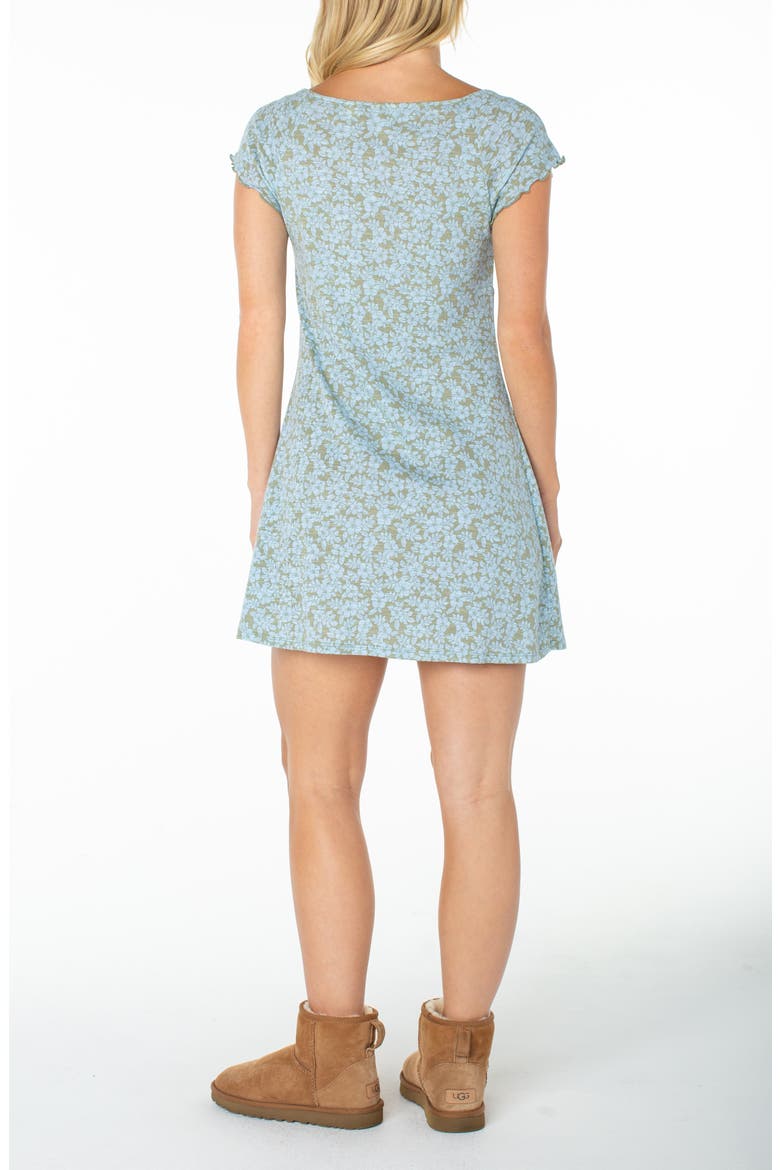 Alice Floral Print Minidress, Alternate, color, OIL GREEN