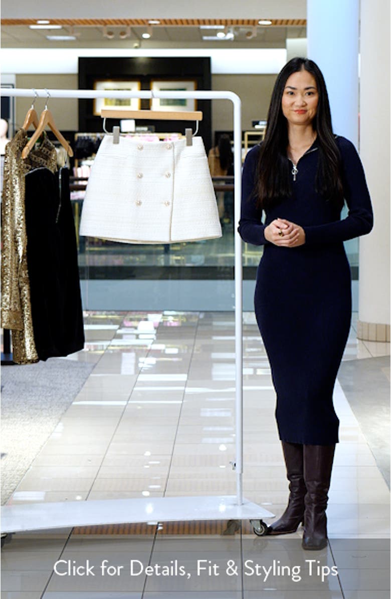 Rosario Wool Blend Tweed Wrap Miniskirt, sales video thumbnail