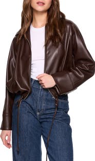 Susana Monaco Faux Leather Full Zip Jacket