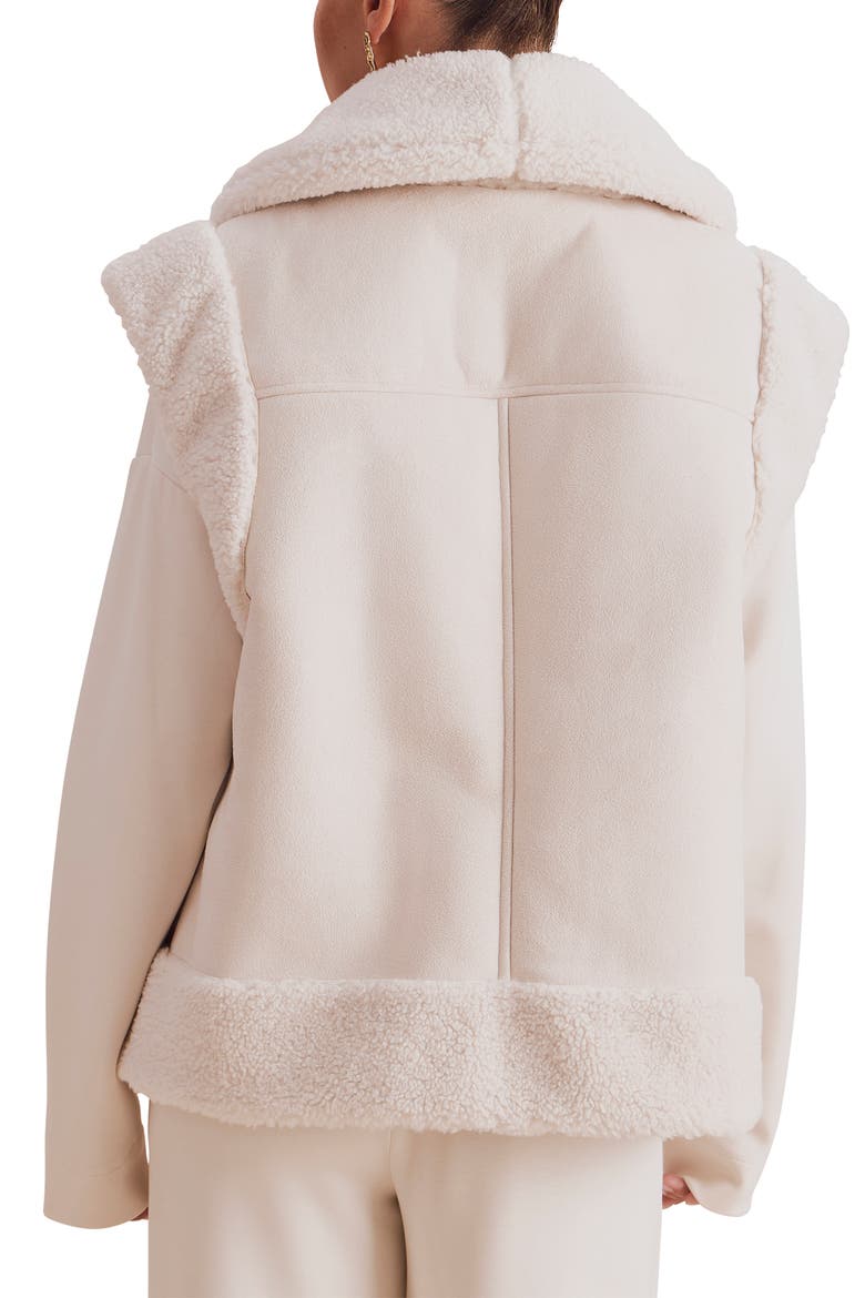 x Cellajaneblog Faux Shearling Vest, Alternate, color, PORCELAIN BEIGE