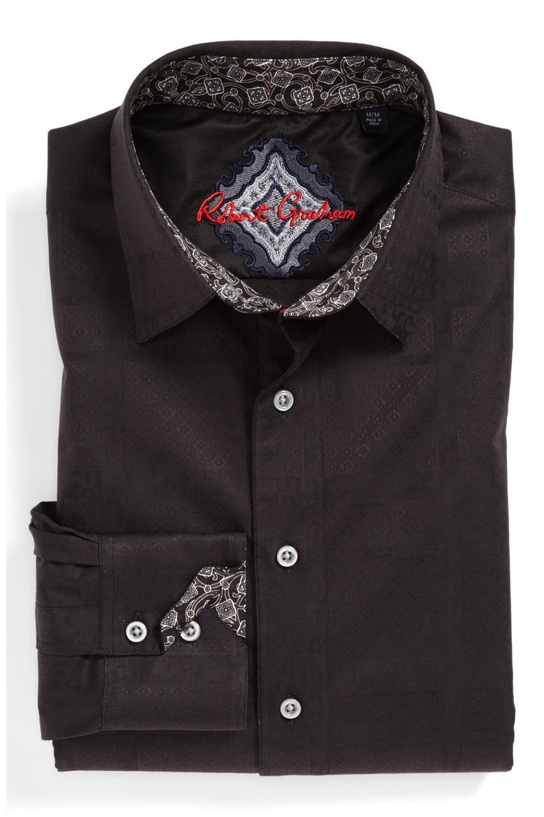 'Suarez' Classic Fit Sport Shirt, Alternate, color, BLACK