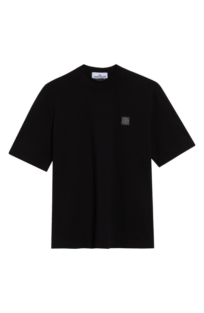 Stone Island Logo Patch Cotton T-Shirt, Main, color, Black