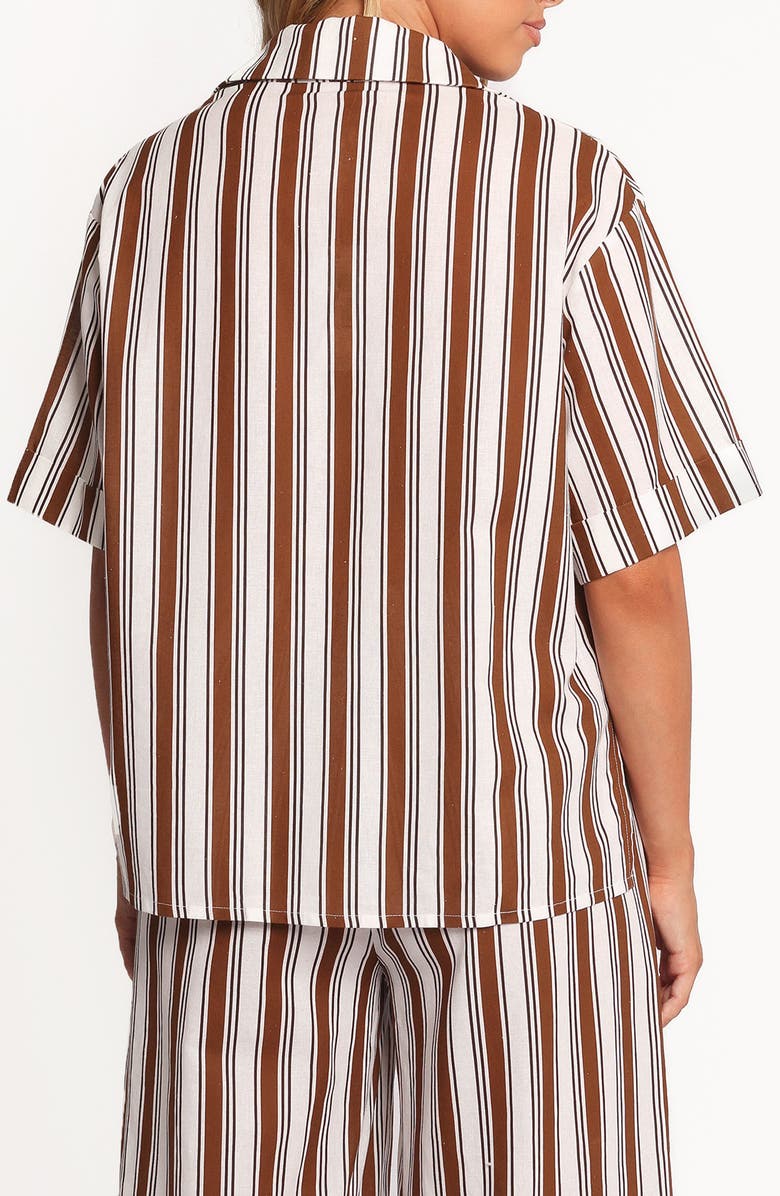 Petal & Pup Thalia Stripe Cotton & Linen Button-Up Shirt, Alternate, color, 