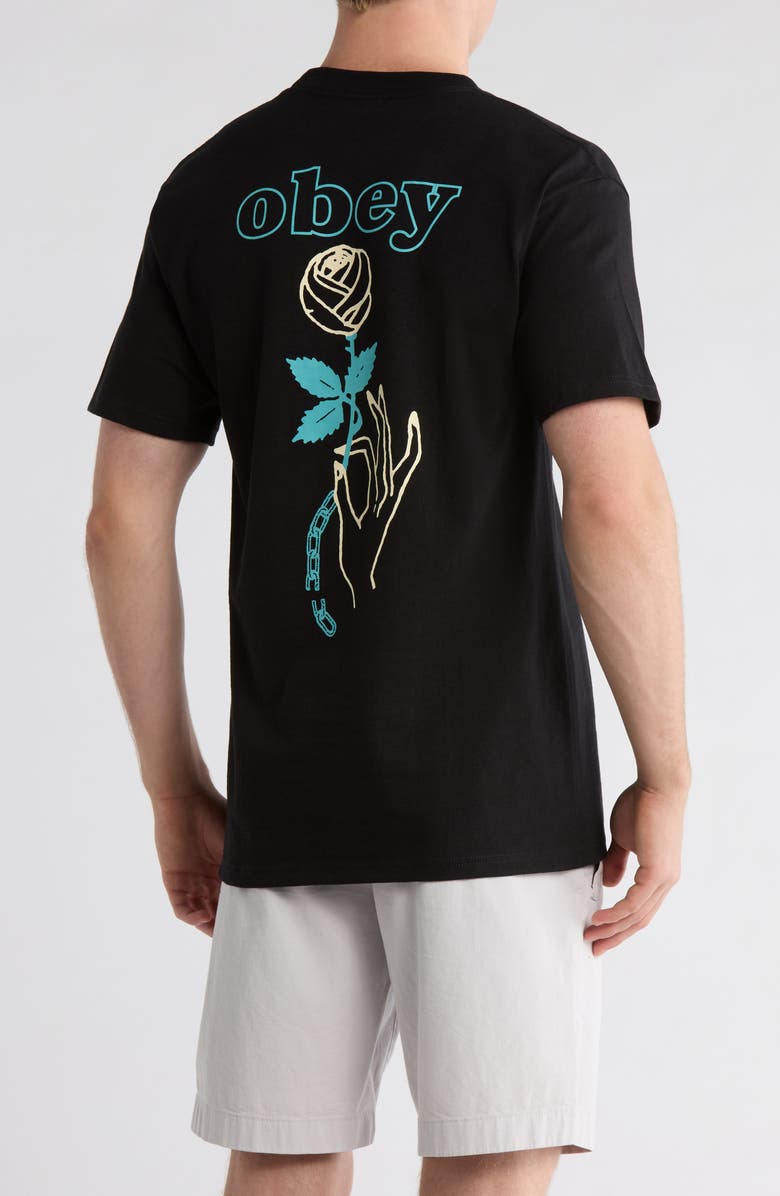 Obey Spring Forth Cotton Graphic T-Shirt, Alternate, color, Black