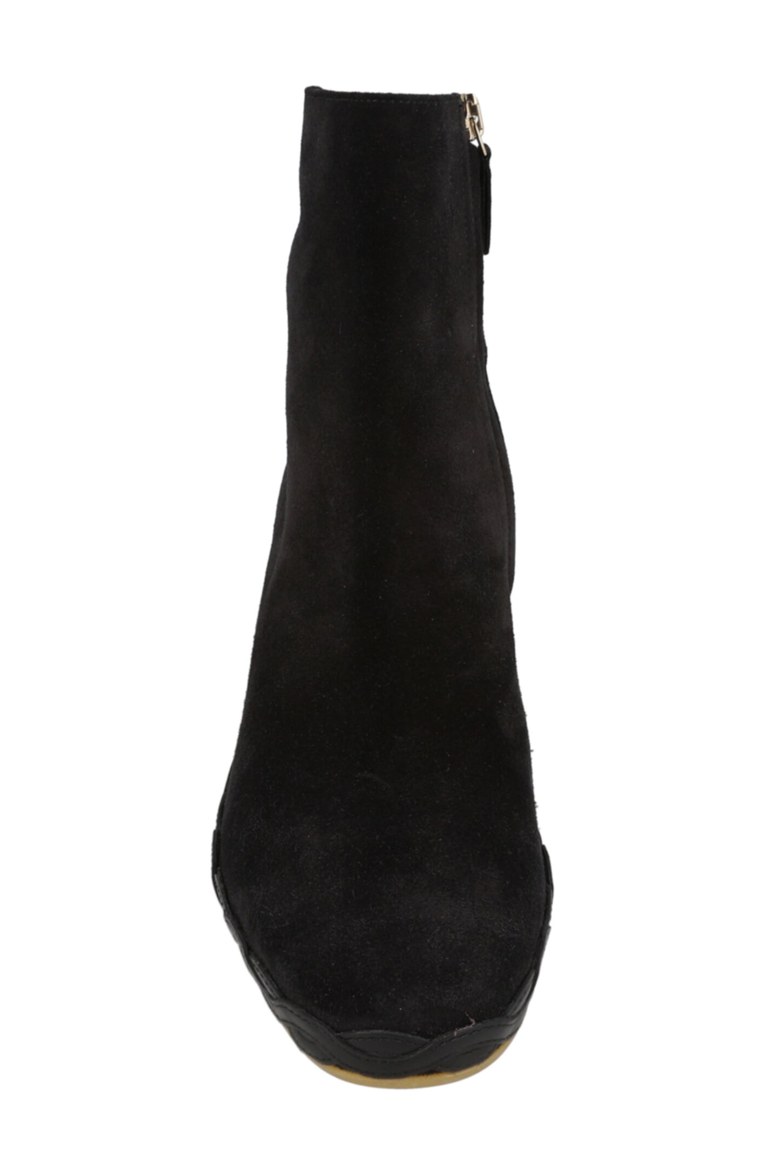 FERRAGAMO Canaria Suede Espadrille Wedge Boot, Alternate, color, Black