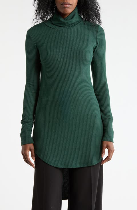 Turtleneck High-Low Tunic Sweater