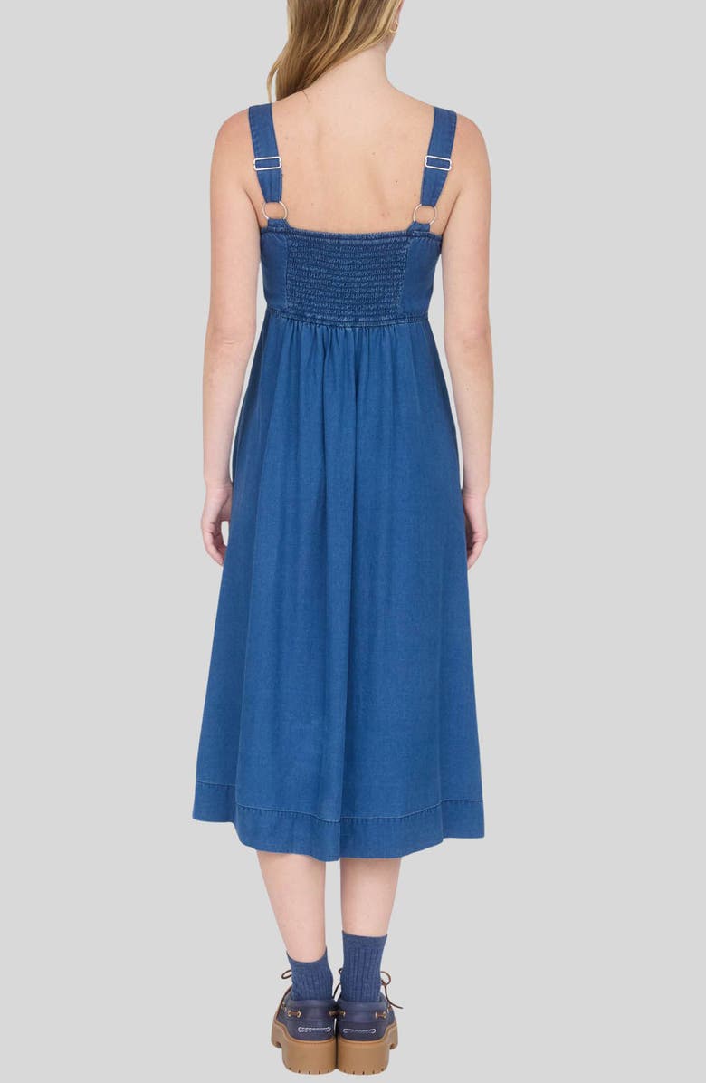 Blu Pepper Button Front Chambray Midi Dress, Alternate, color, 