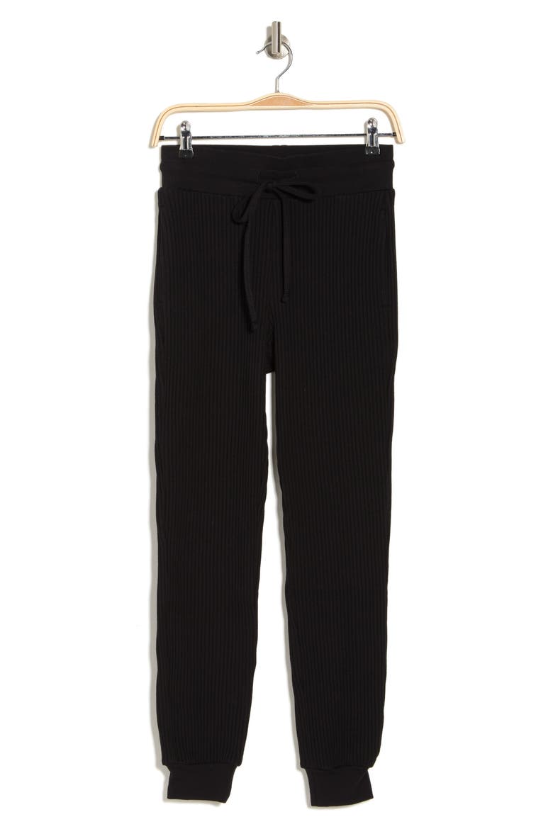 High Waist Knit Joggers, Alternate, color, JET BLACK
