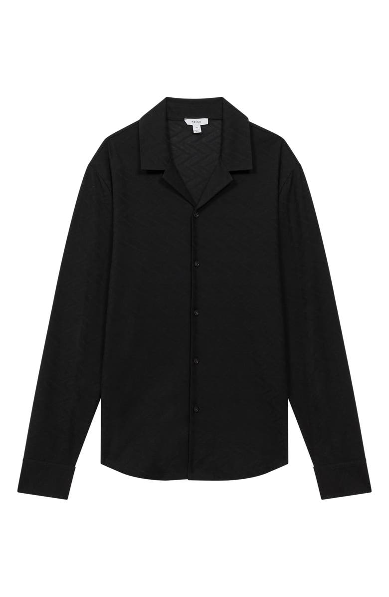 Reiss Ledger Notch Collar Button-Up Shirt, Alternate, color, 