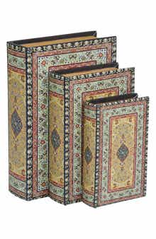 Set of 3 Canvas Faux Book Boxes