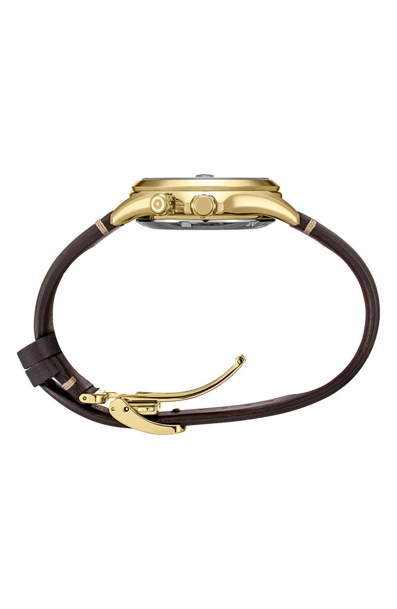 SEIKO WATCHES Prospex Land Luxe Alpinist Automatic Leather Strap Watch, 39.5mm, Alternate, color, Green