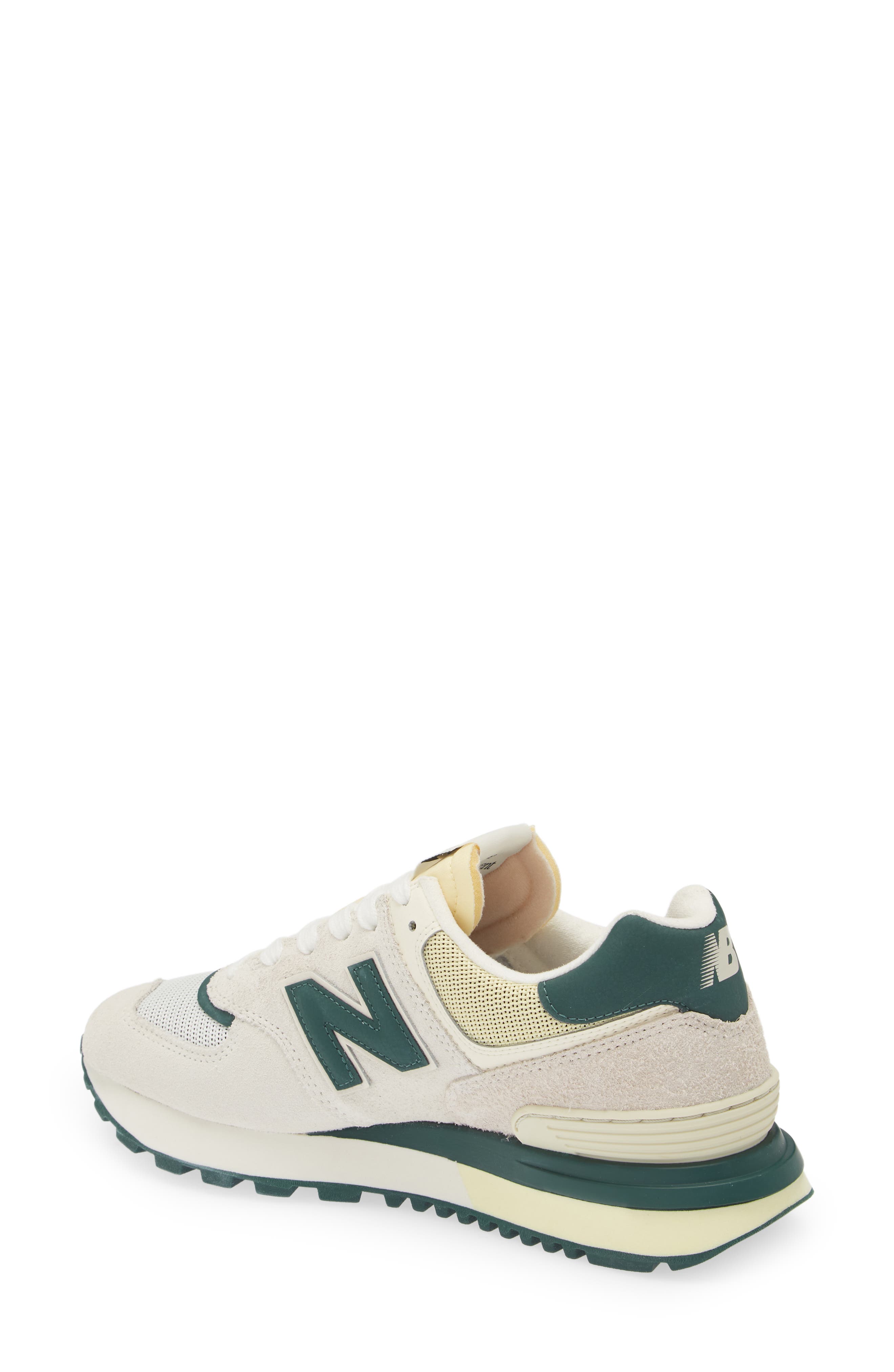 Gender Inclusive 574 Sneaker, Alternate, color, BRIGHT WHITE/ GREEN