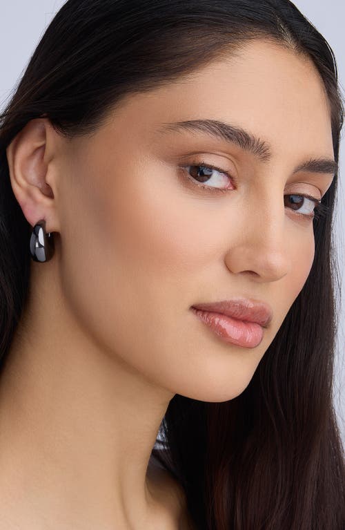 Jennifer Fisher Dylan Mini Dome Huggie Hoop Earrings In Black