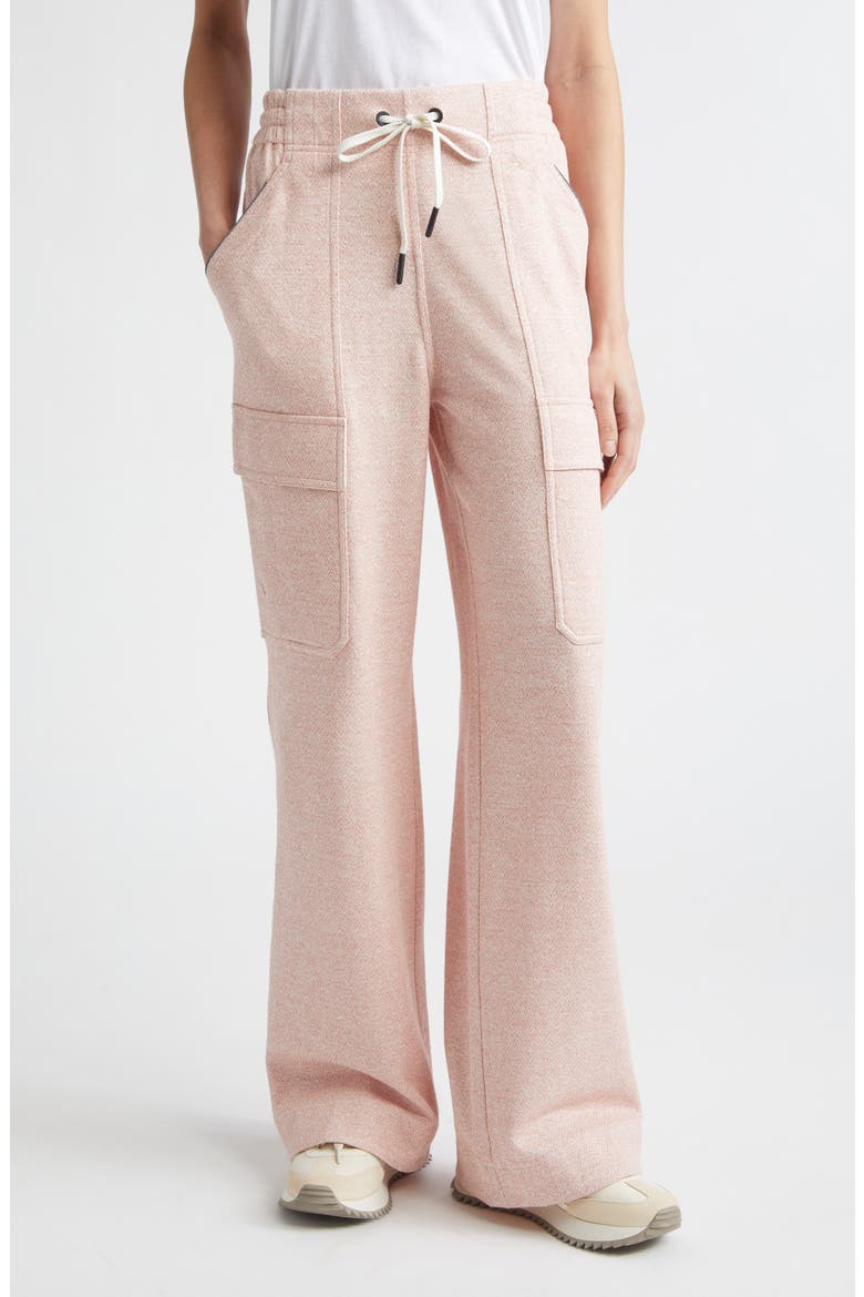 Linen & Cotton Blend Wide Leg Cargo Sweatpants, Main, color, STRAWBERRY PINK