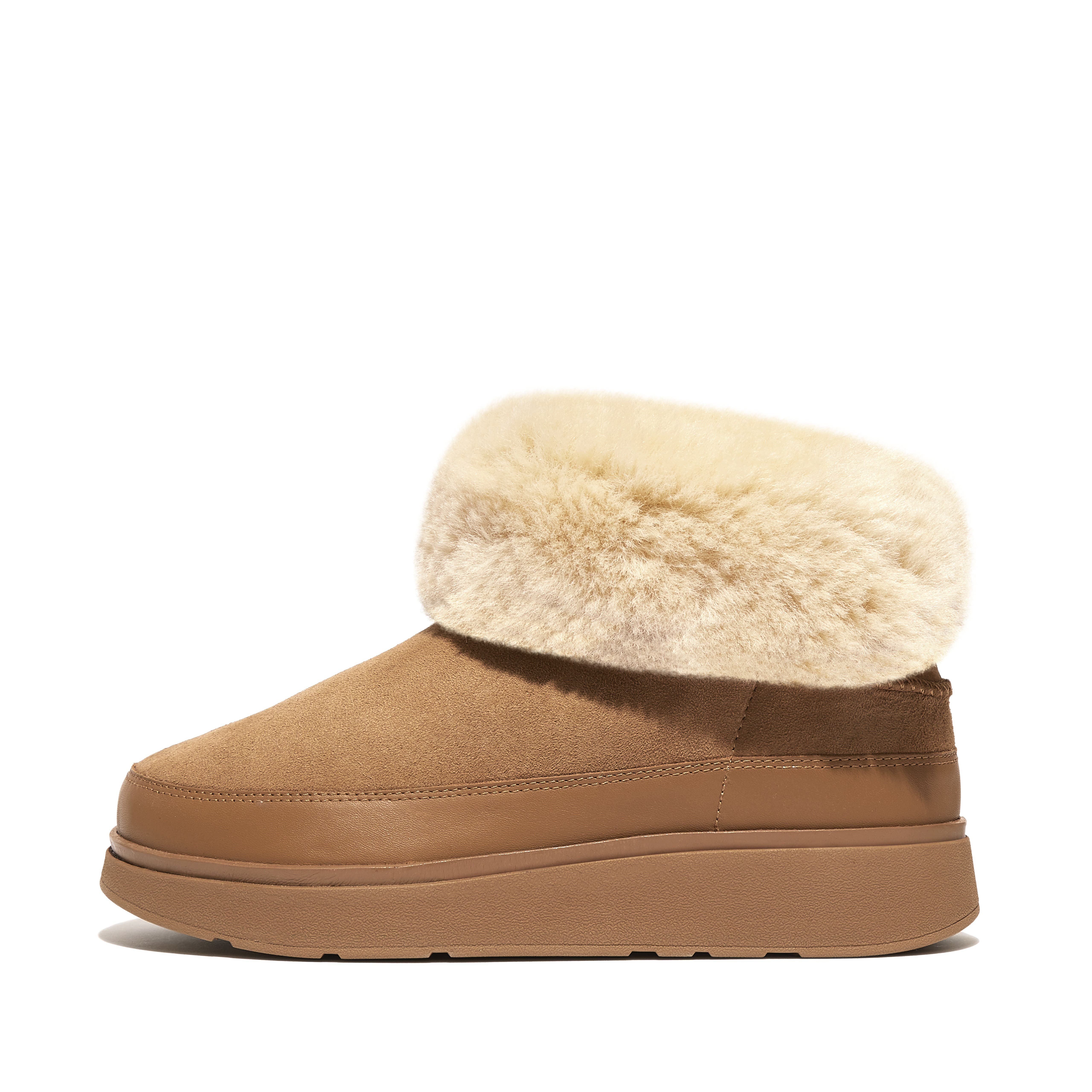 FitFlop Gen-FF mini double-faced shearling boots, Alternate, color, Desert Tan