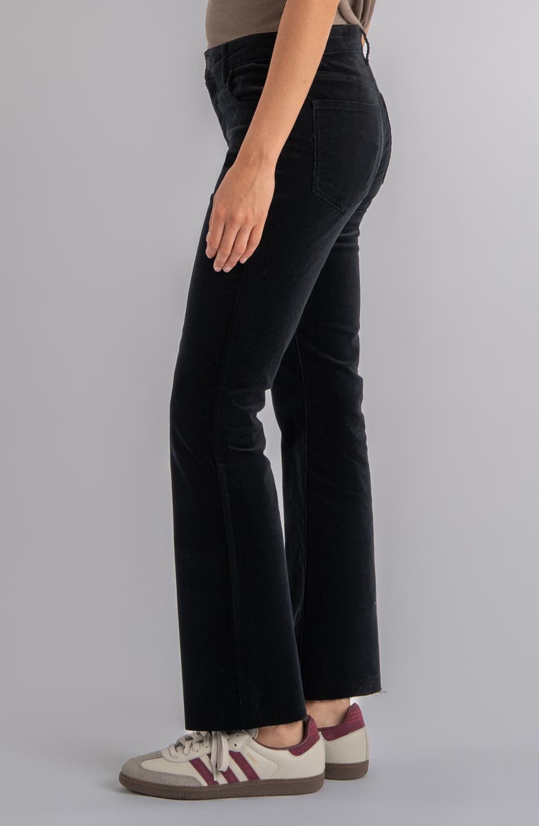 KUT from the Kloth Kelsey Fab Ab High Waist Raw Hem Ankle Kick Flare Corduroy Pants, Alternate, color, Black