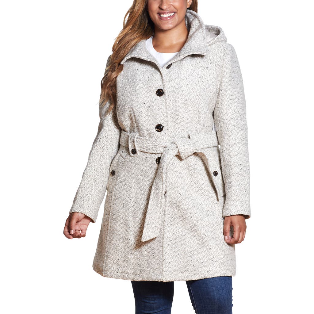 Gallery Belted Hooded Coat in Oatmeal  product