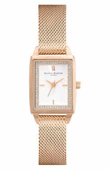 Classics Rectangular Mesh Strap Watch, 20mm