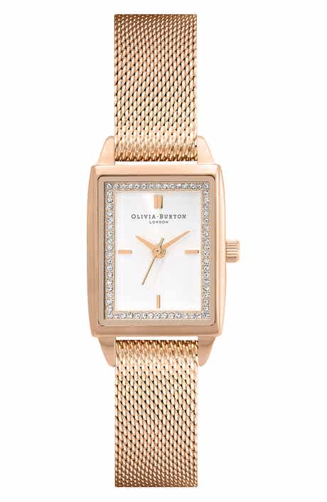 Classics Rectangular Mesh Strap Watch, 20mm
