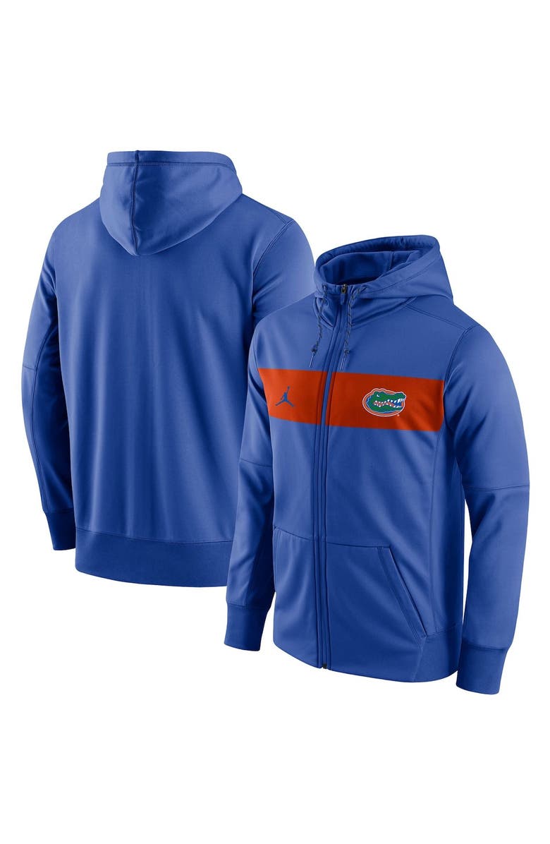 Jordan Brand Men's Jordan Brand Royal Florida Gators Logo Performance Full-Zip Hoodie, Main, color,