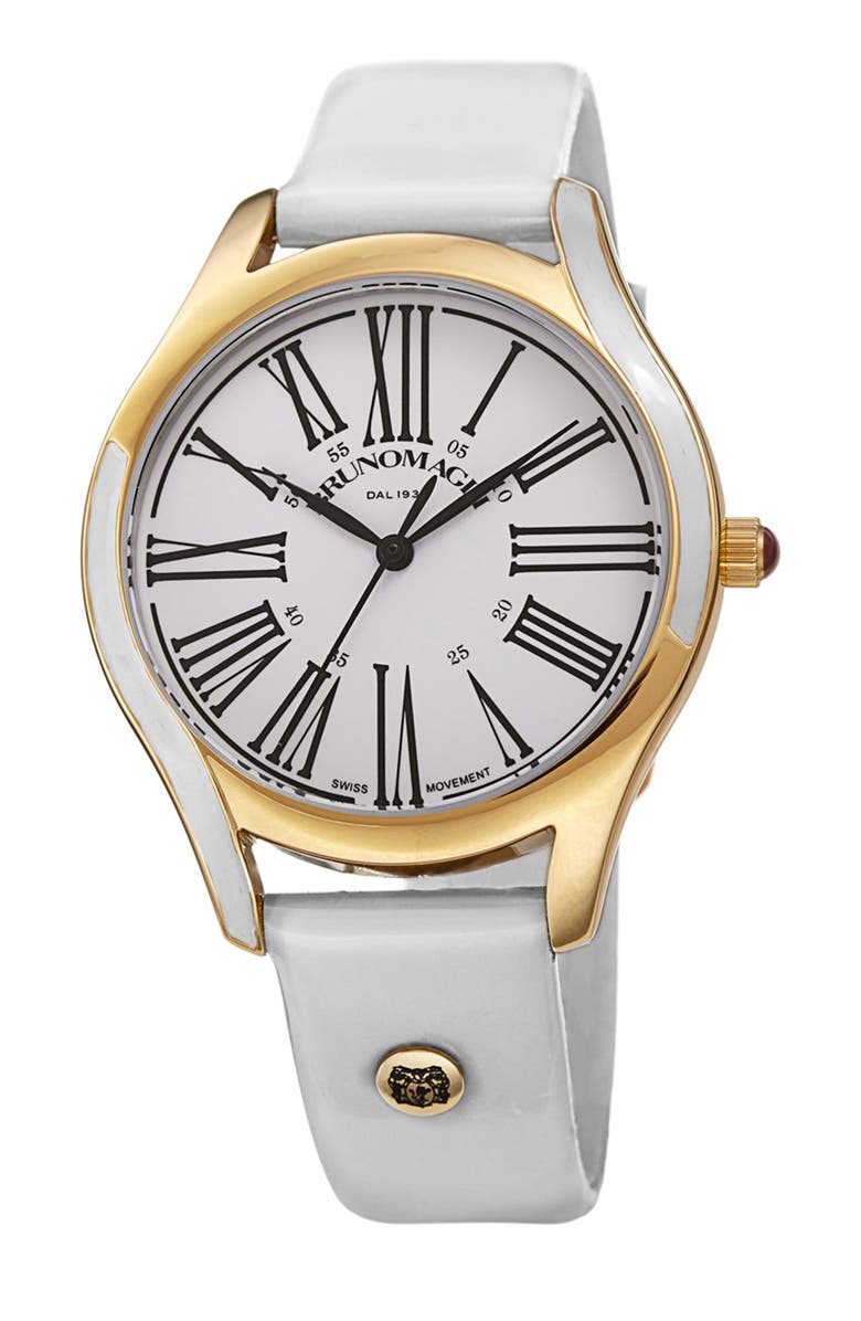 Bruno Magli Womens's Alessia 1381 Swiss Ronda Quartz 763 Leather Strap Watch, 36mm, Main, color,