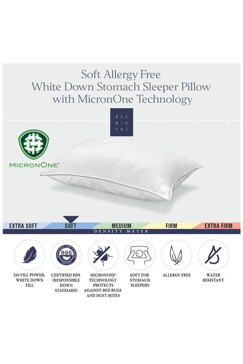Down Supply MicronOne Soft Duck Down Pillow - White, Alternate, color, WHITE