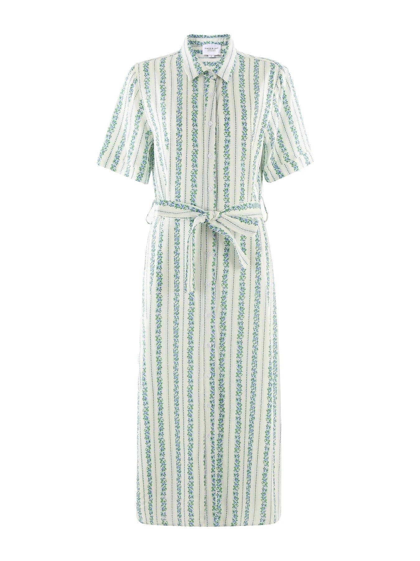 selected Blue Floral Stripe