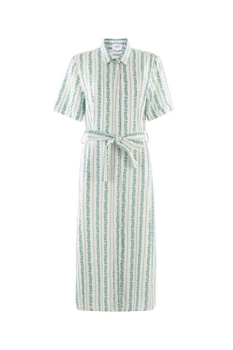 The Short Sleeve Kara Dress, Main, color, Blue Floral Stripe