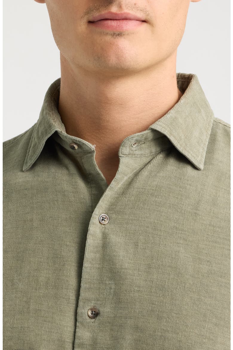 Cotton & Cashmere Corduroy Shirt, Alternate, color, FATIGUE