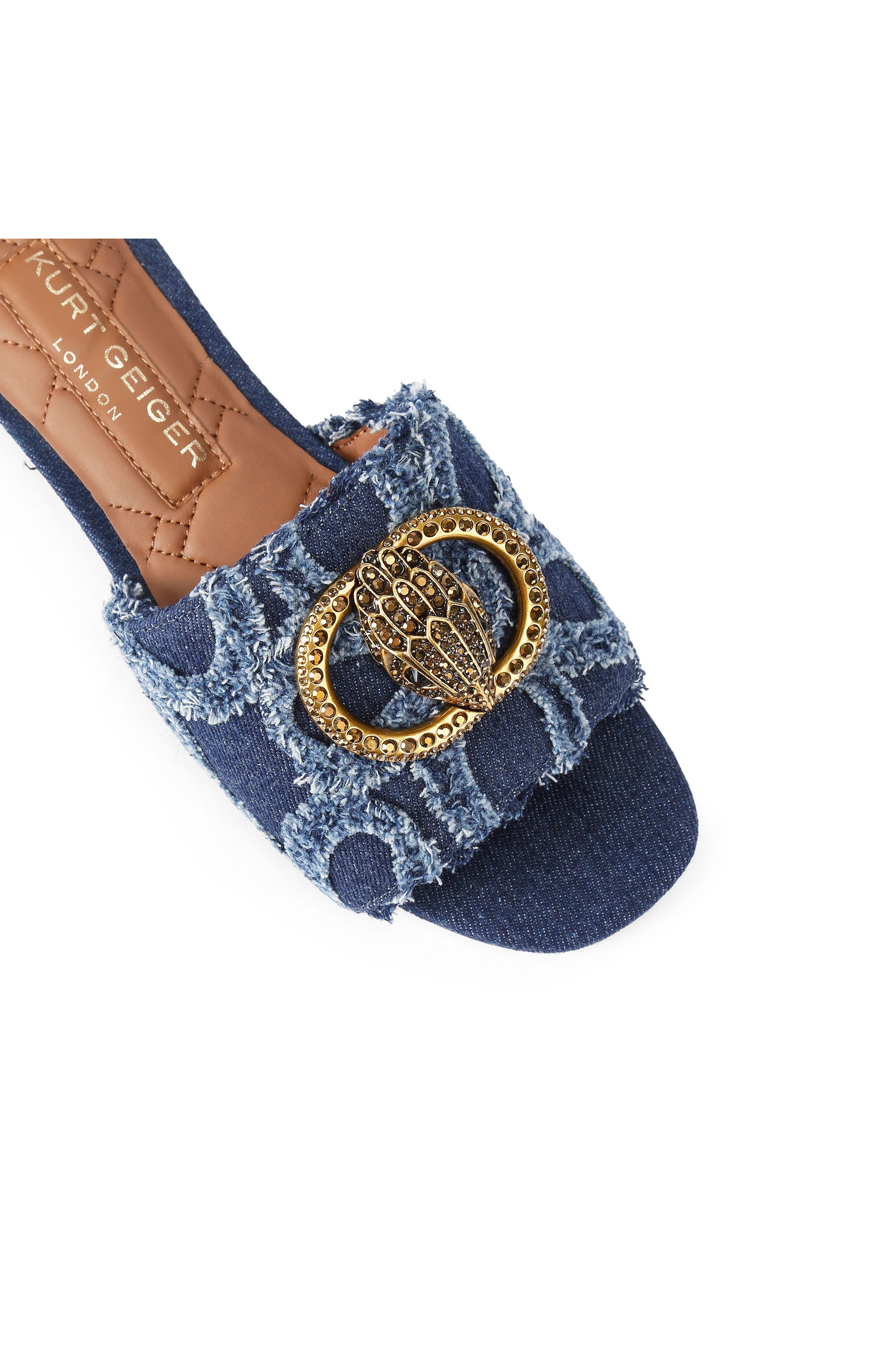 Kurt Geiger London Chelsea Leather Slide Sandal, Alternate, color, Light/ Pastel Blue