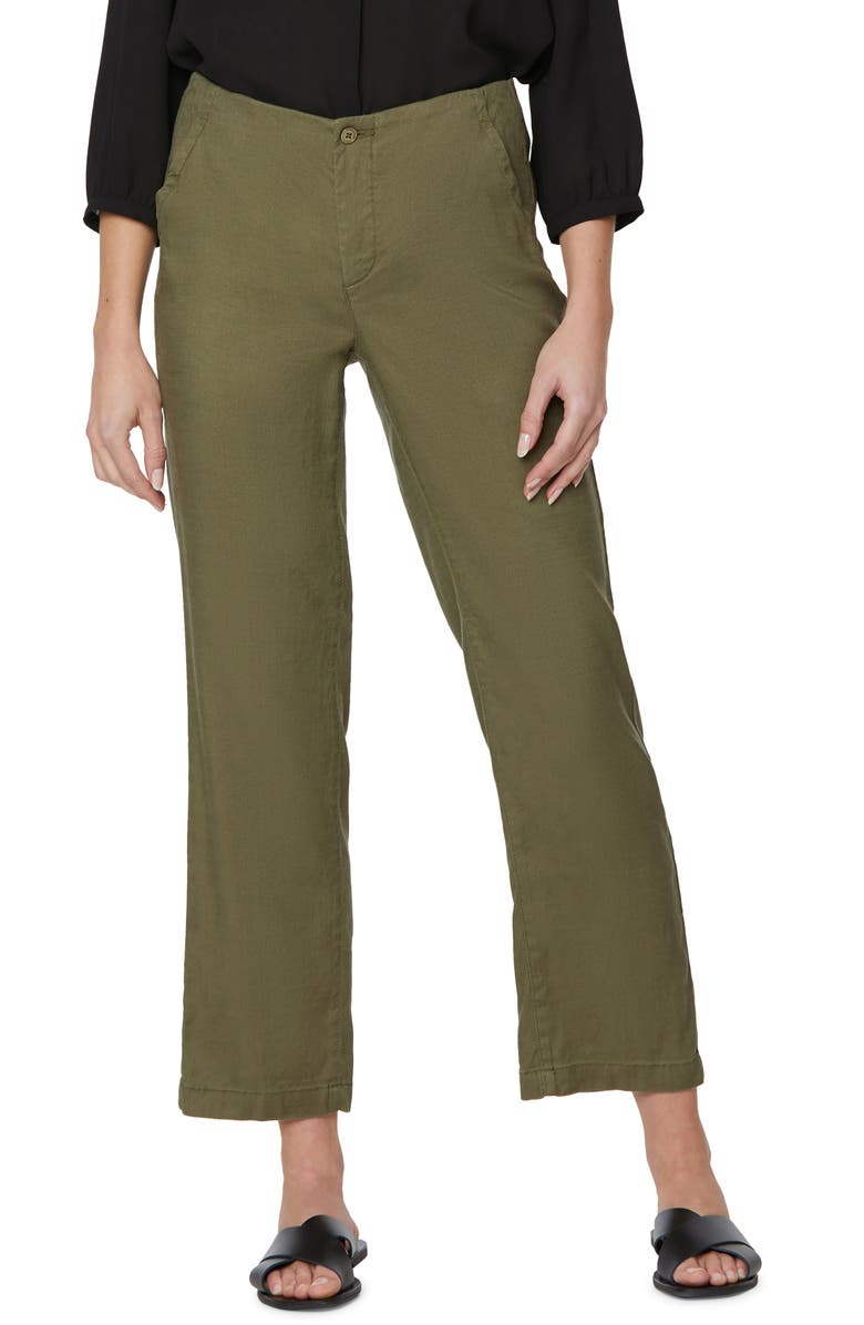 NYDJ Marilyn Linen Blend Ankle Straight Leg Trousers, Main, color, 