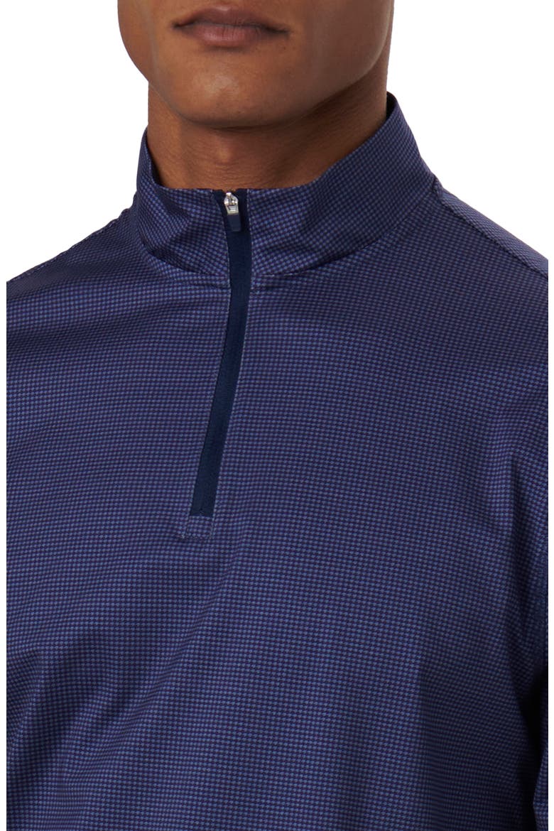 Anthony OoohCotton® Pin Check Print Quarter Zip Pullover, Alternate, color, NAVY