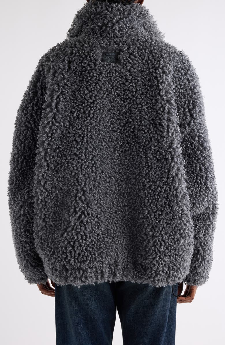 Acne Studios Felemmy Faux Shearling Jacket, Alternate, color, Carbon Grey