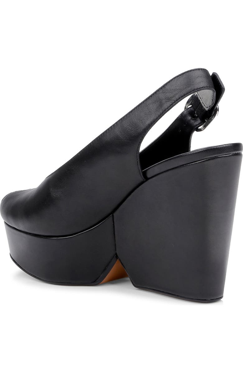 CLERAE Devi Slingback Platform Wedge Sandal, Alternate, color, Black Leather