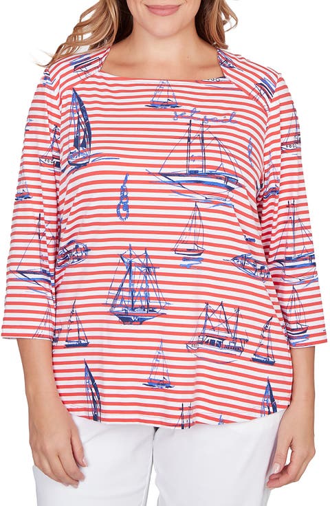 Printed Cotton Jersey Top (Plus)