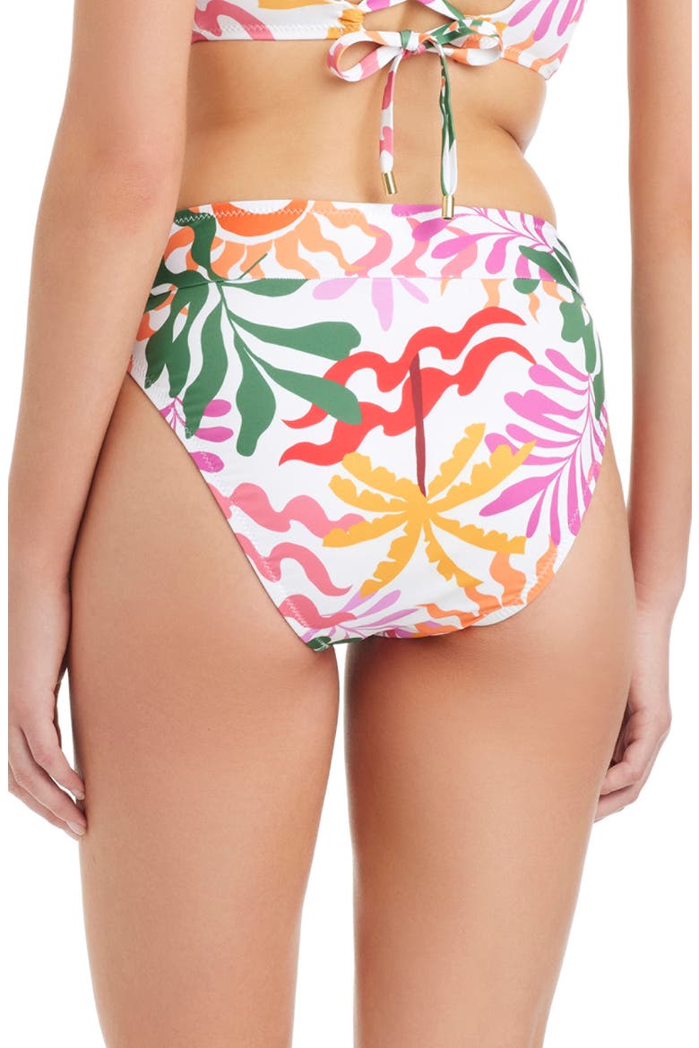 Abstract Print High Leg Bikini Bottoms, Alternate, color, WHITE MULTI
