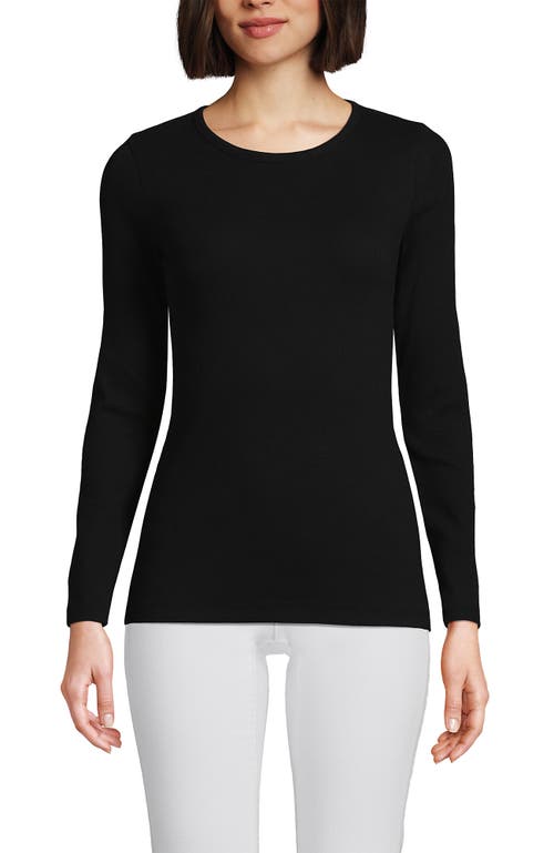 Lands' End Cotton Rib T-shirt In Black