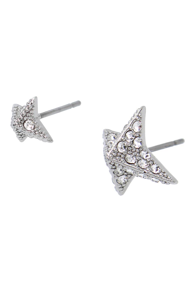 Crystal Pavé Star Stud Earrings, Alternate, color, RHODIUM