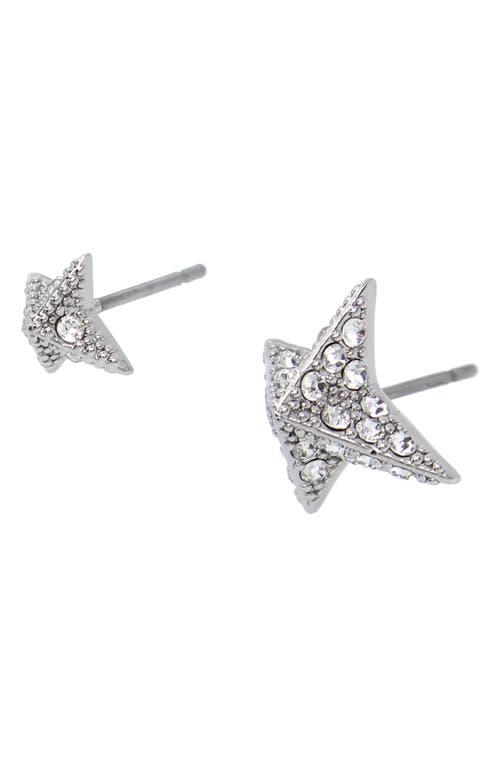 Allsaints Crystal Pavé Star Stud Earrings In Metallic