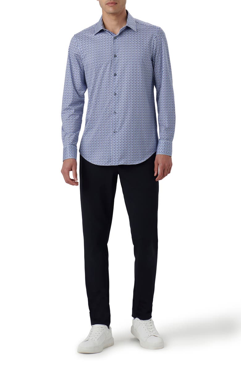 Bugatchi James OoohCotton<sup>®</sup> Geometric Print Button-Up Shirt, Alternate, color,