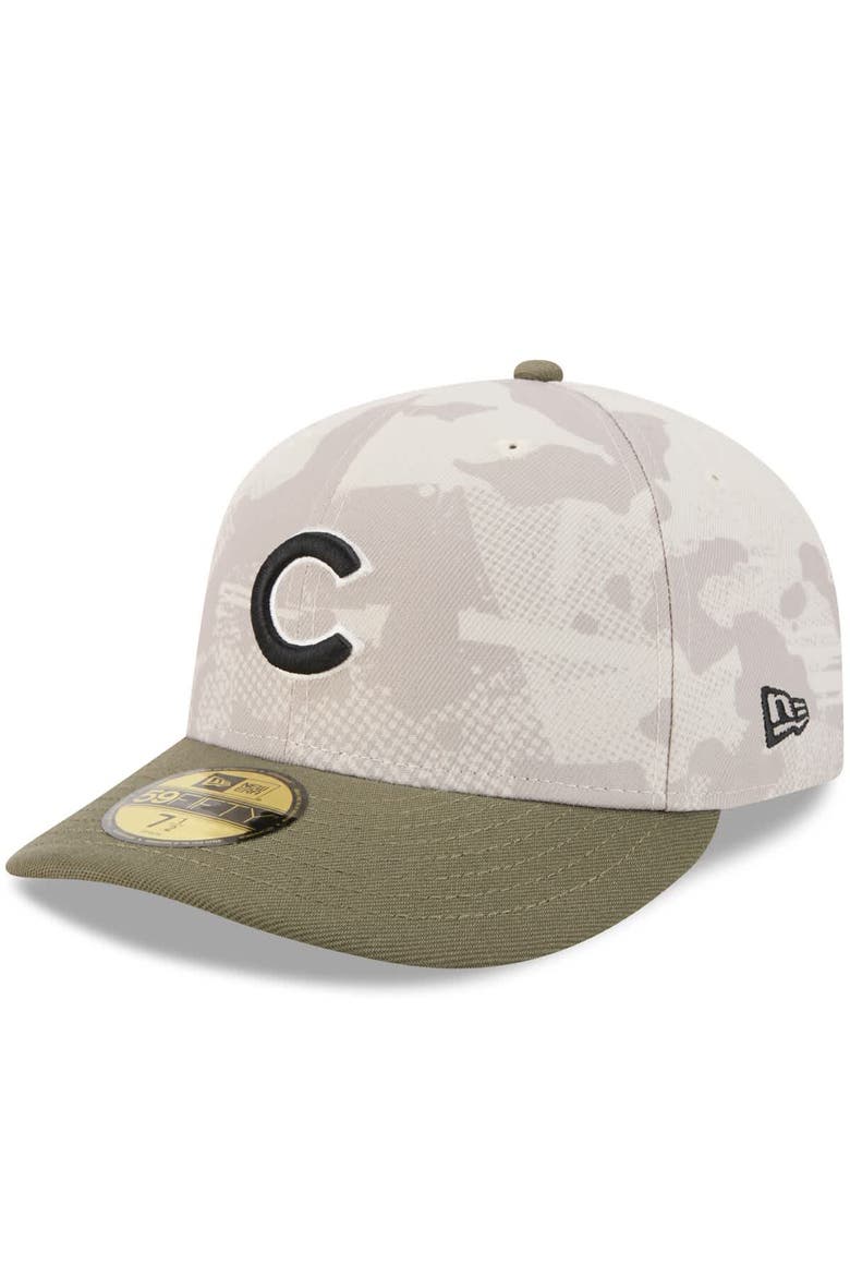 Men's New Era Light Beige/Olive Chicago Cubs 2025 Armed Forces Day 59FIFTY Fitted Hat, Alternate, color, Light Beige