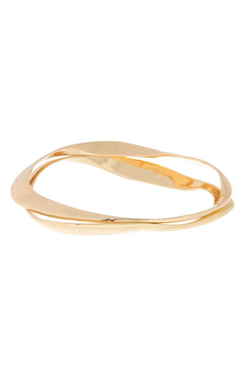 Nine West Set of 2 Wavy Bangles, Main, color, 