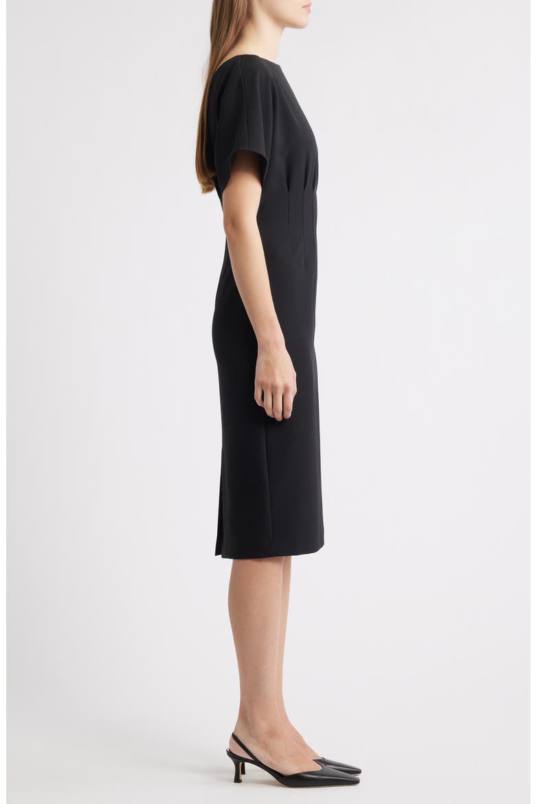 Flutter Sleeve Dress, Alternate, color, BLACK