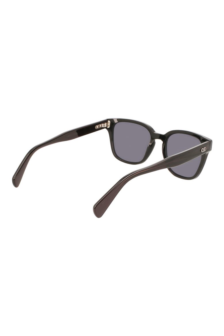 Gancini 55mm Rectangular Sunglasses, Alternate, color, BLACK