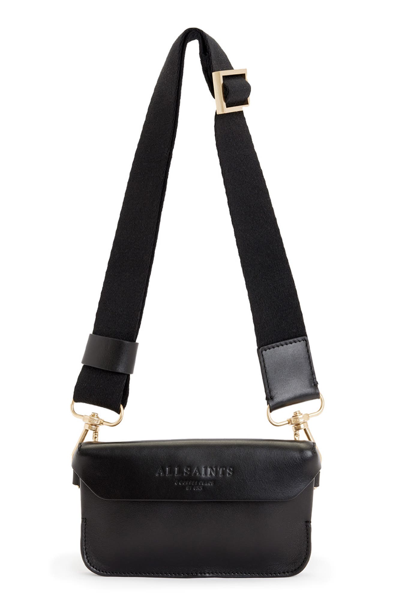 AllSaints Zoe Leather Crossbody Bag, Main, color, 