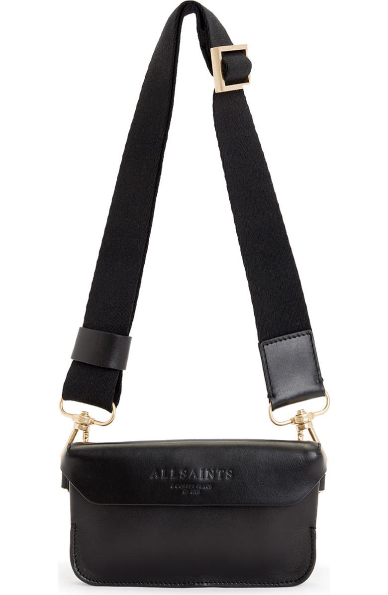 AllSaints Zoe Leather Crossbody Bag, Main, color,